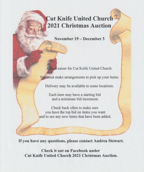 cut knife united church silent auction opens