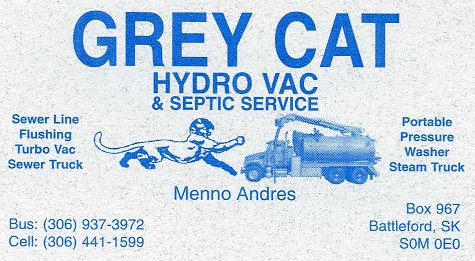 grey cat hydro vac and septic service pole light sponsor