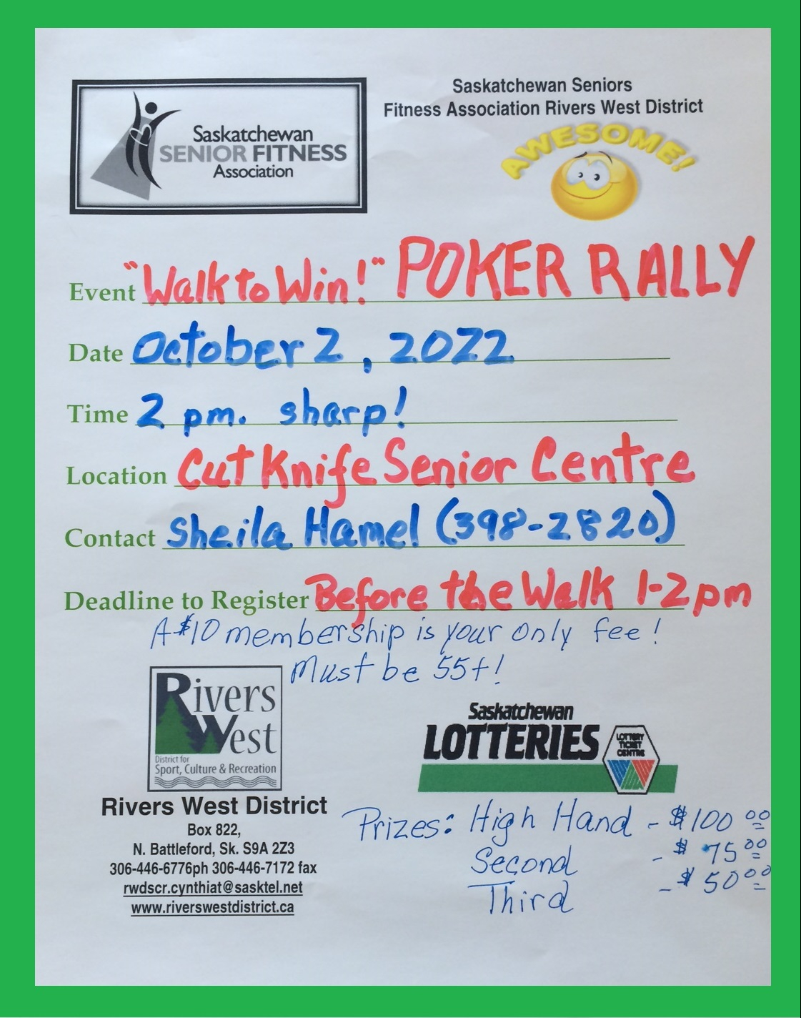 walk to win poker rally event