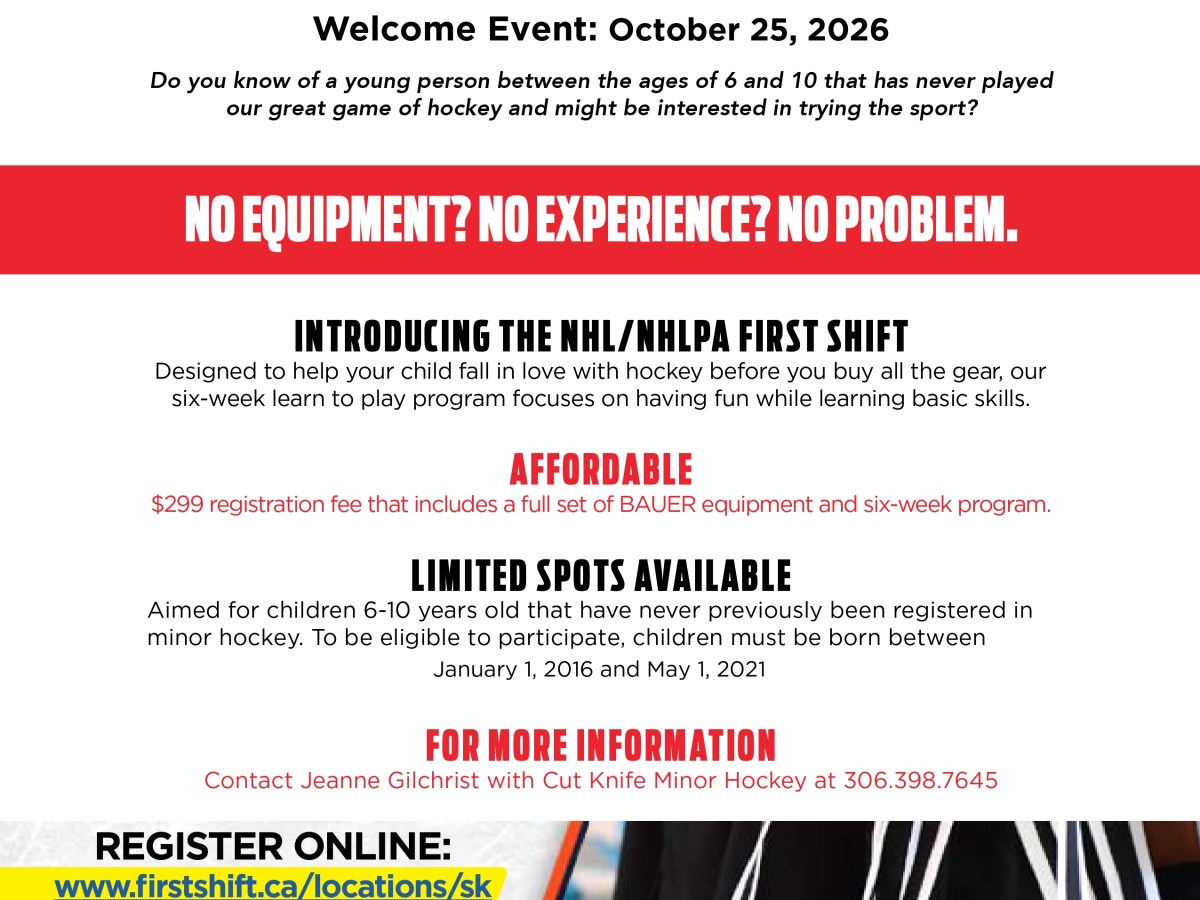Cut Knife Minor Hockey: First Shift Program 2026