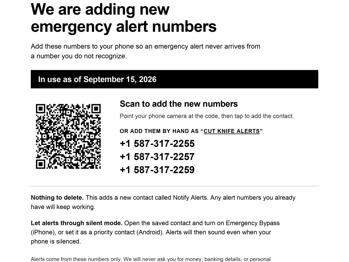 H2Safety Alert Notification Update